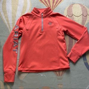 Ariat Girls Calypso Coral TEK Team 1/2 Zip Sweatshirt 10 Years (Size Medium)